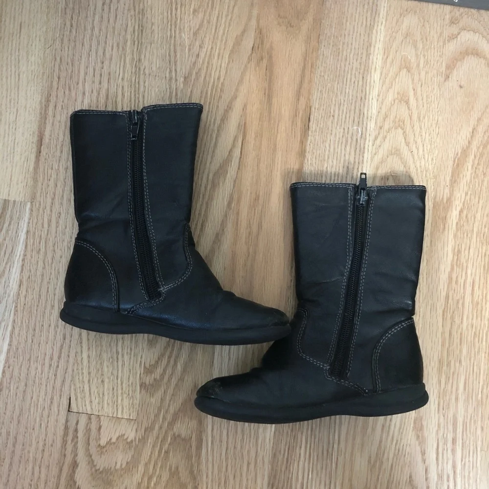 Rachel Shoes Zip Up Floral Boots Sz 10 Black
